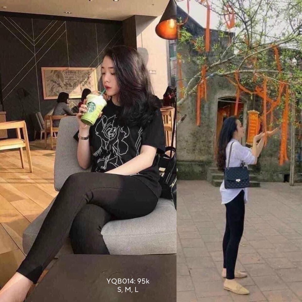 Quần legging nữ quần skinny cạp cao gắn nút giả đẹp ulzzang lưng cao bigsize CHIBEST YQB014