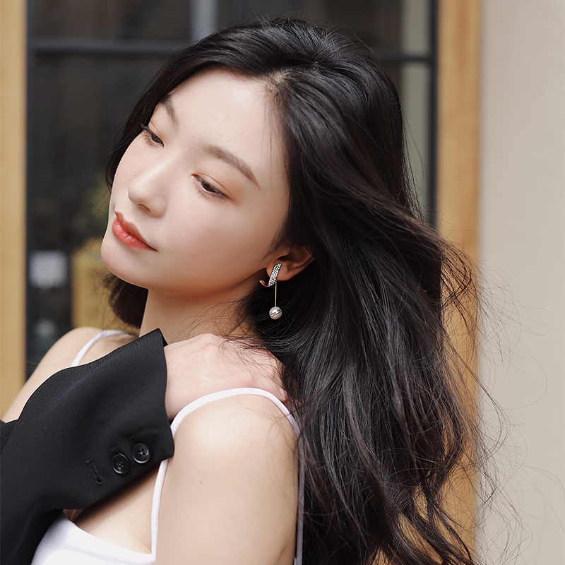 Bông Tai Đính Ngọc Trai Thiết Kế Sang Trọng Cao Cấp Thời Trang Cho Nữ