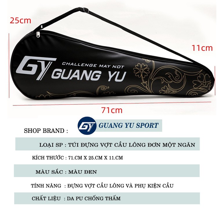 Túi đựng vợt cầu lông đơn GuangYu túi vợt cầu lông da PU chống thấm