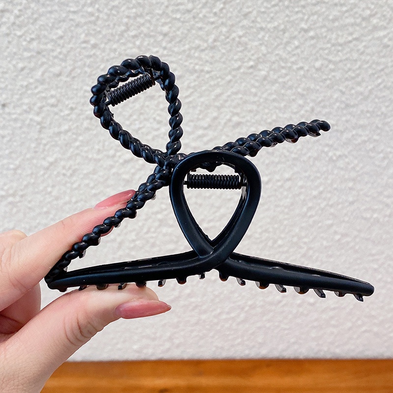 Kẹp Tóc Hình Cá Mập Màu Đen Phong Cách Hàn Quốc Cổ Điển Dành Cho Nữ