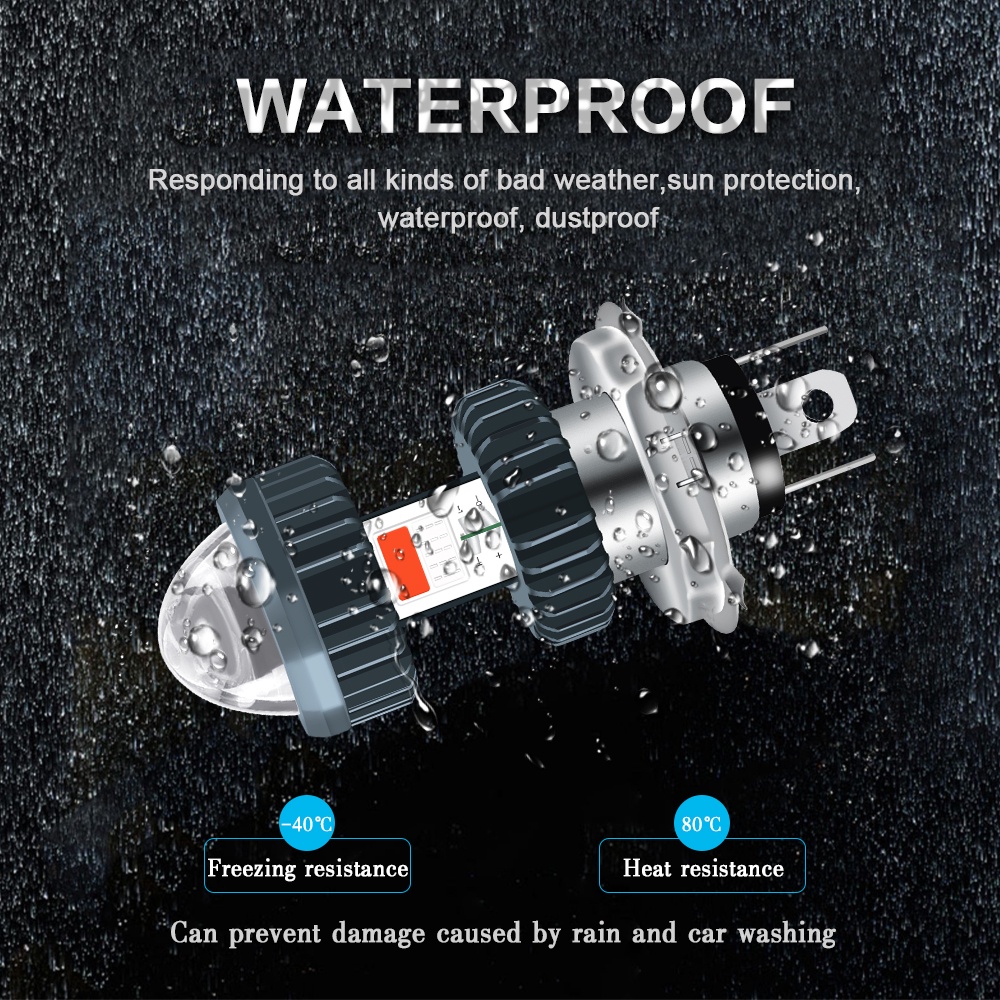 Đèn Pha H4 H6 BA20D COB 10W 10W Ánh Sáng Trắng + Đỏ / Xanh Dương DC12V Cho Xe Máy