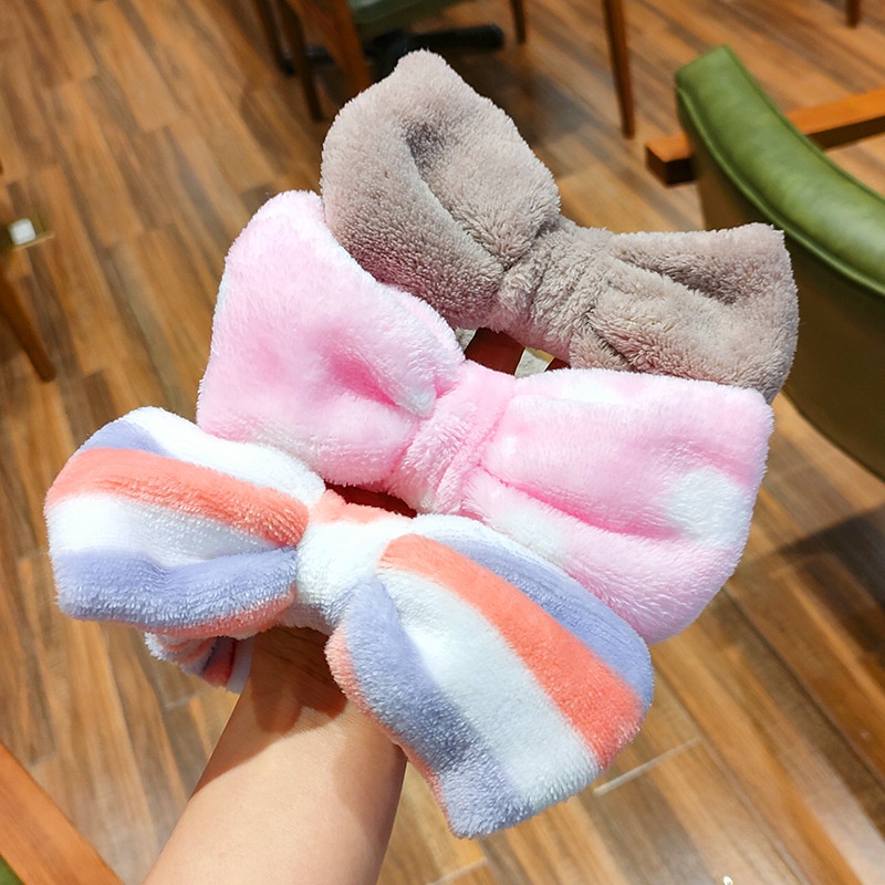 Băng đô thắt nơ thiết kế đơn giản phong cách dễ thương, bờm cài make up/ rửa mặt cho K002