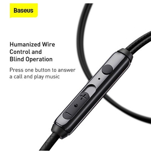 Tai nghe nhét tai có dây Ba-se-us H19, âm thanh nổi 6D, jack 3.5mm, có mic cho điện thoại Samsung, Xiaomi, Huawei,...