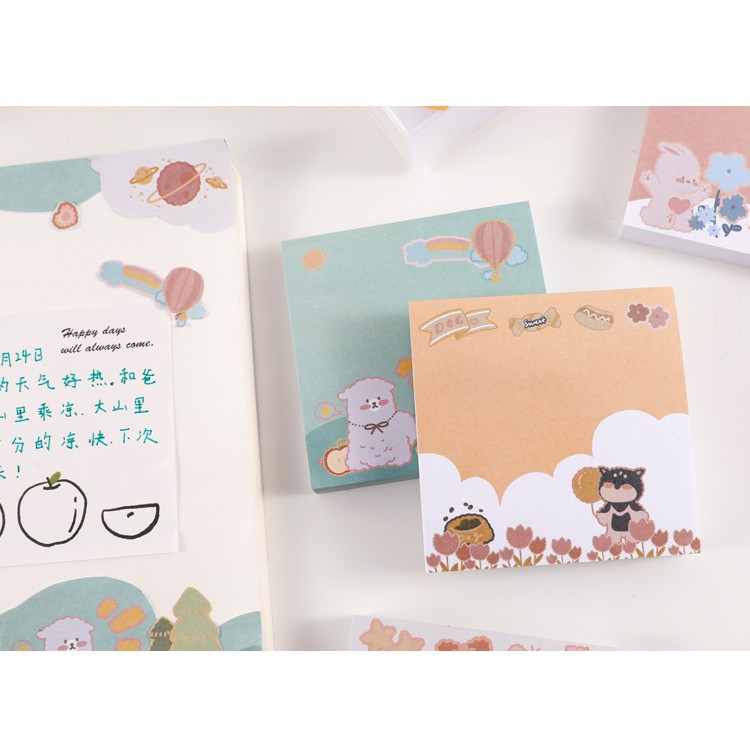 Sticky Note, Memo Pad Vuông Ghi Chép Chủ Đề Động Vật | NT006