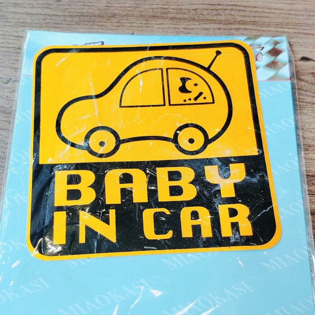 Decal xe hơi BABY IN CAR tem dán phản quang nhiều mẫu mã