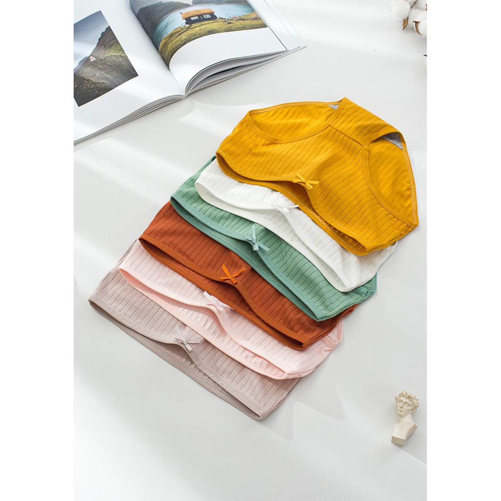 Quần Lót Cotton Bông Gân Nơ Xuất Nhật QL66