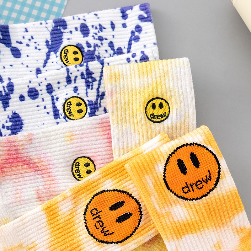 DREW Vớ Cho Nam Và Nữ 100% Cotton Họa Tiết Sọc Ngang Justin Bieber Thời Trang Dành