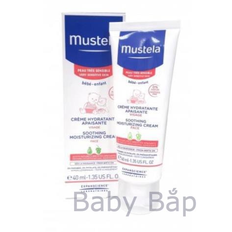 Kem Dưỡng Da Mặt Cho Trẻ Sơ Sinh &amp; Em Bé Có Da Nhạy Cảm Mustela Soothing Moisturizing Cream 40ml