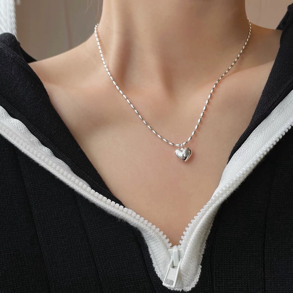 Dây chuyền mặt trái tim hạt chuỗi lớn hiện đại Trang Sức SG
