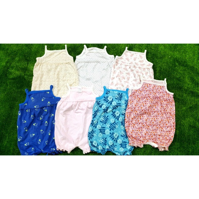 Romper body đùi hãng C&amp;S xuất dư loại 2 dây chất liệu cotton cho bé gái từ 6 tháng đến 18 tháng