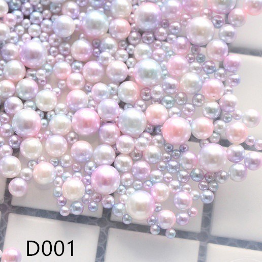 1 Hộp Hạt Ngọc 3D Nhiều Kích Cỡ 3-6MM Tự Trang Trí Móng Tay