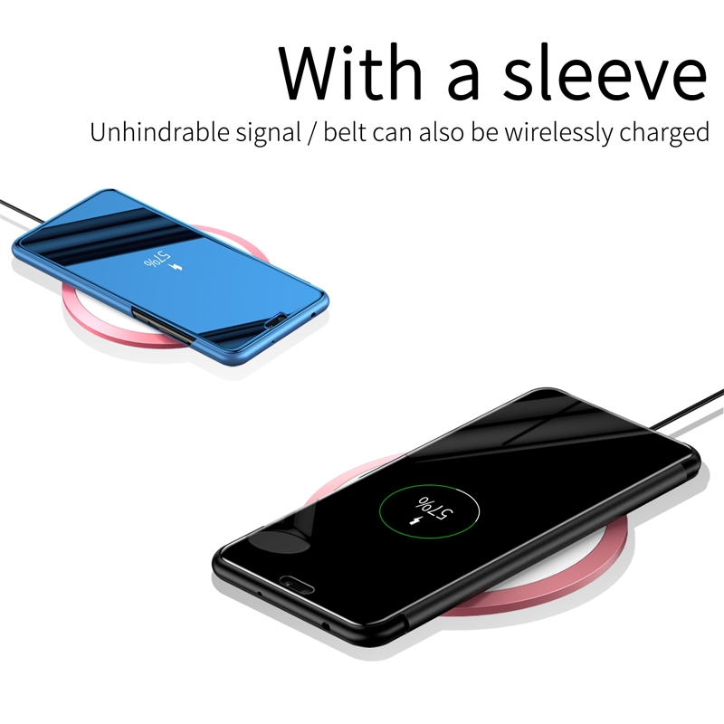 Bao da điện thoại nắp gập tráng gương thông minh thích hợp cho Iphone 6 6s 7 8 Plus X Xs Xr Xs Max Se 2020