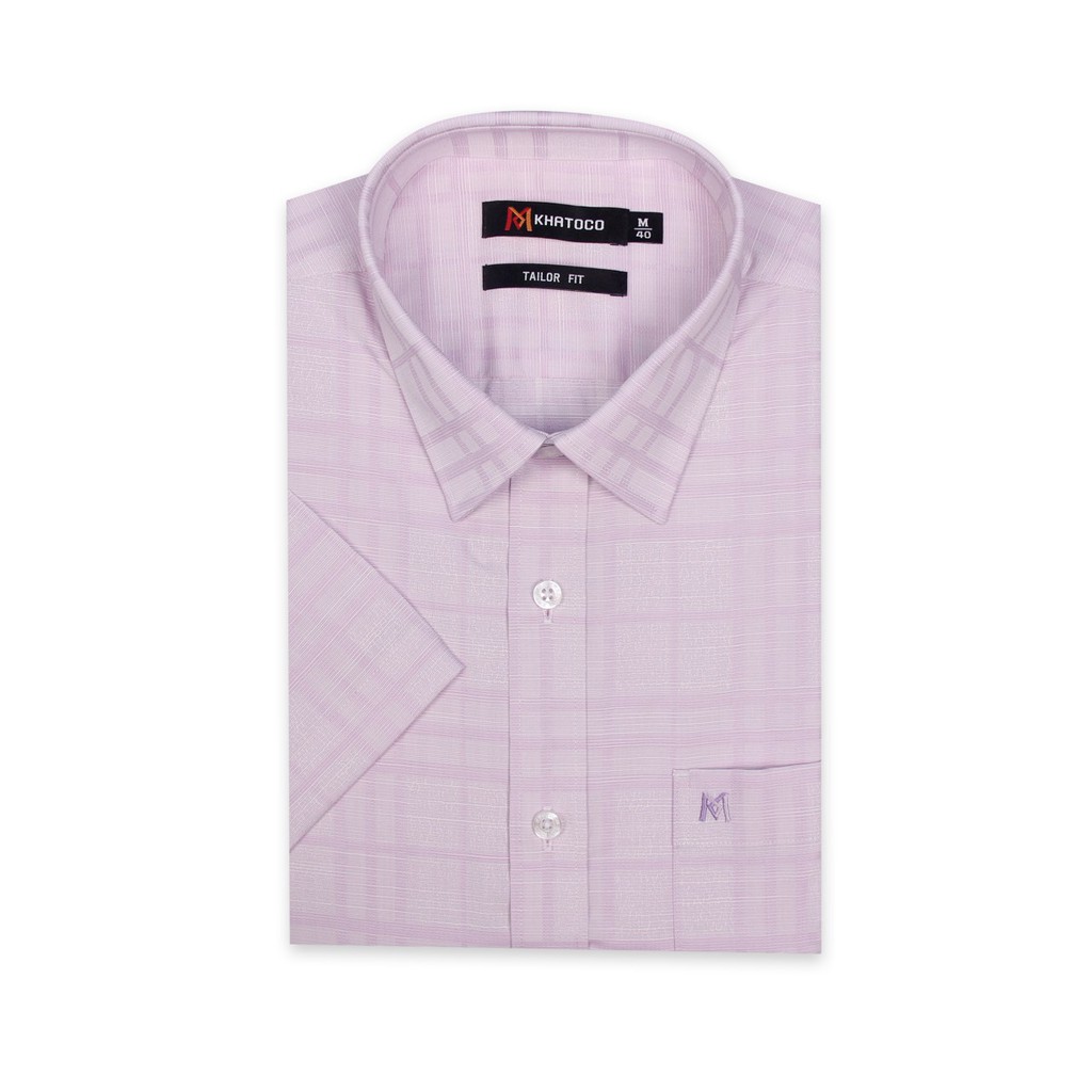 Áo sơ mi nam Khatoco tay ngắn kẻ caro mã A1MN538T1-CNCR117-2010-N | BigBuy360 - bigbuy360.vn