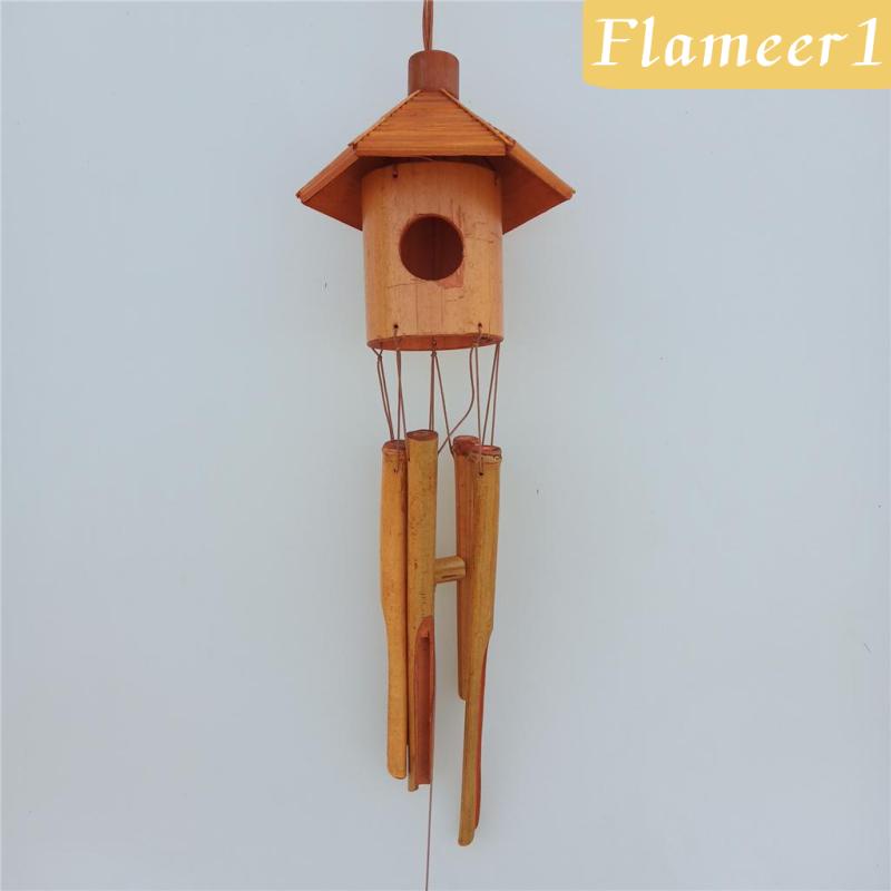 [Flameameer1] Chuông Gió Bằng Gỗ Tre Hình Ngôi Nhà Chim Melodic Cho Sân Vườn / Sân Vườn / Tiểu Cảnh
