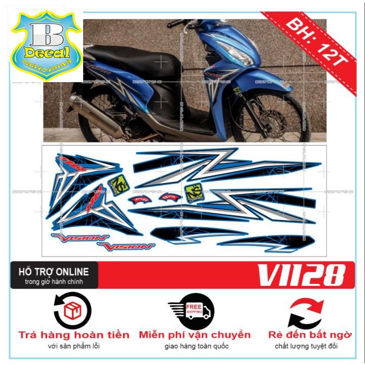 ( Quí khách vui lòng mang ra tiệm cho thợ dán ) Tem VISION 2016 DÁN XE XANH [Bi Decal]