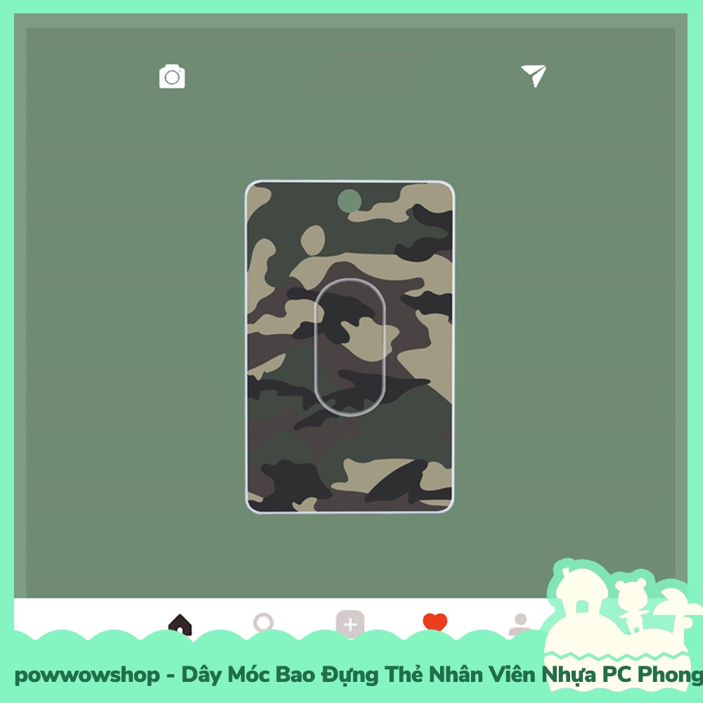 [Sẵn VN - Hỏa Tốc] Dây Móc Bao Đựng Thẻ Nhân Viên Nhựa PC Phong Cách Camo Army