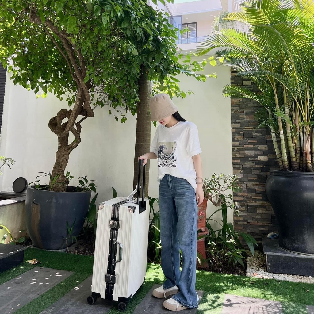 Vali kéo du lịch Quảng Châu, vali khung nhôm khóa sập vân nhám chống xước, chống va đập