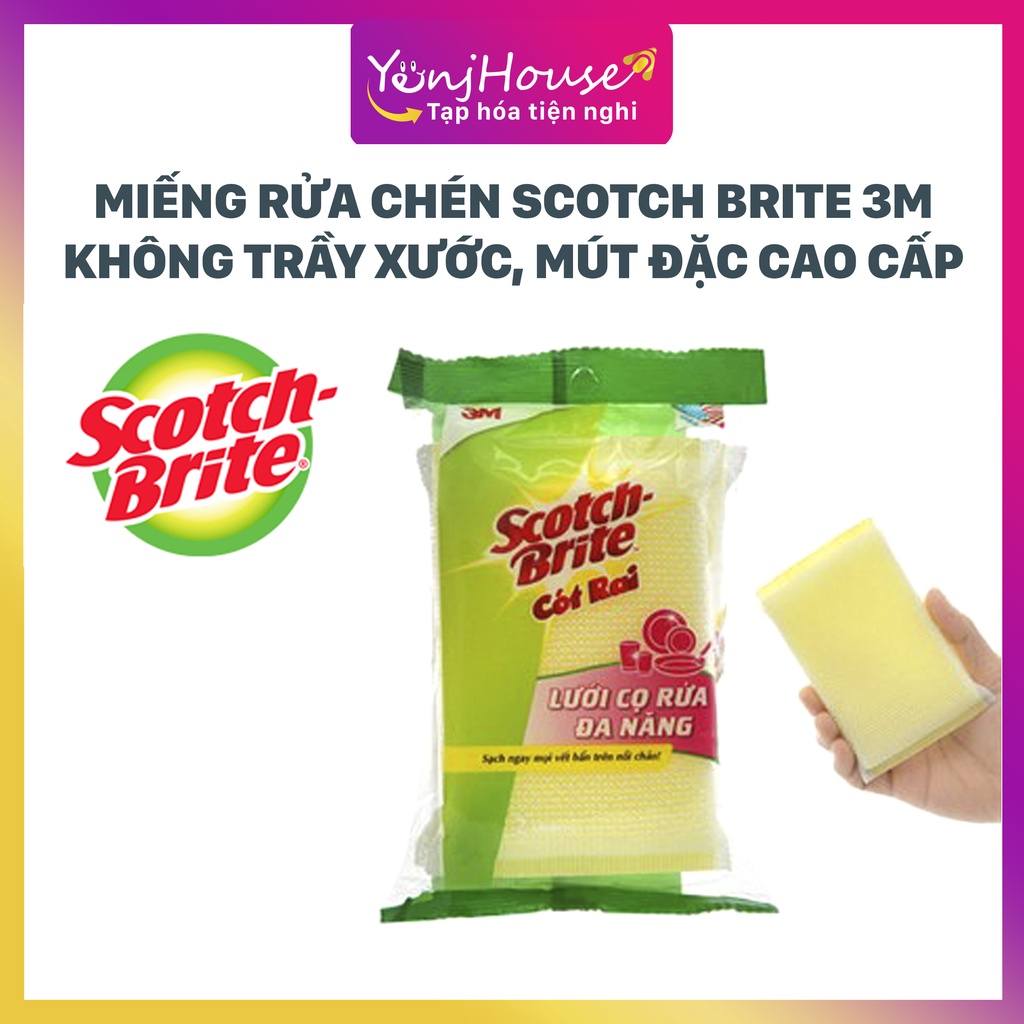 MIẾNG RỬA CHÉN SCOTCH BRITE 3M KHÔNG TRẦY XƯỚC, MÚT ĐẶC CAO CẤP – YENJHOUSE