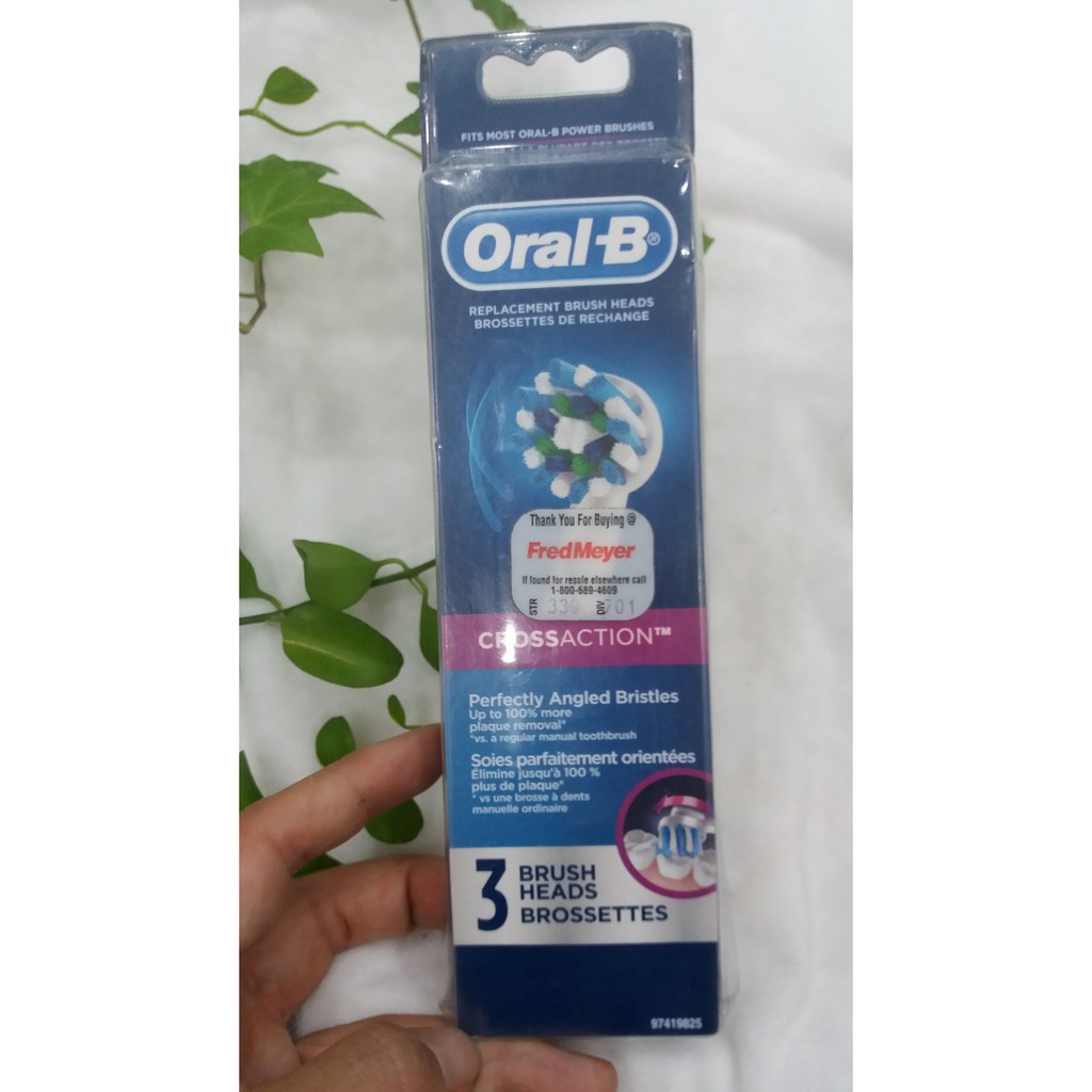 Hộp 3 đầu bàn chải Oral-B Cross Action chính hãng