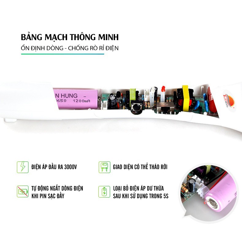 Vợt muỗi cao cấp CKV-888M [chạy pin 18650]