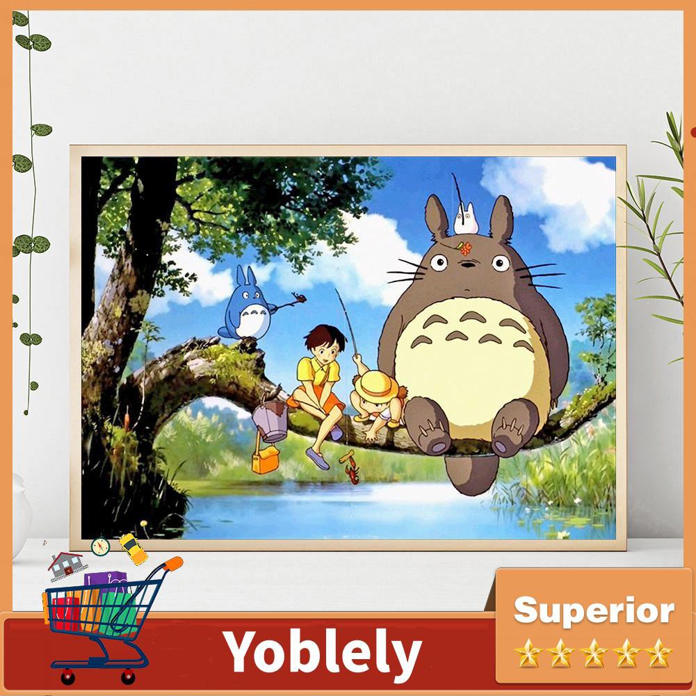 Tranh Đính Đá Kim Cương Toàn Bộ 5d Diy Hình Vẽ Totoro