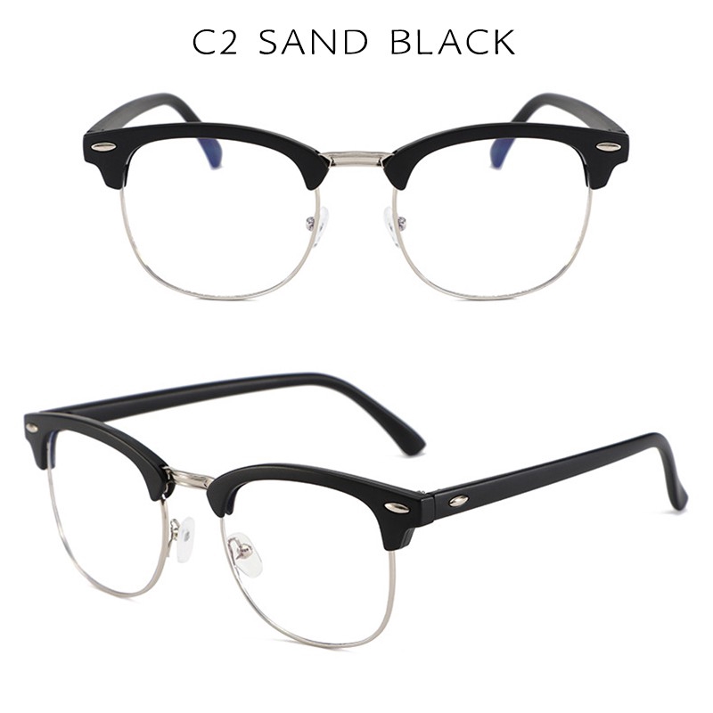 Kính mát nửa gọng vuông thời trang cổ điển cho nam nữ