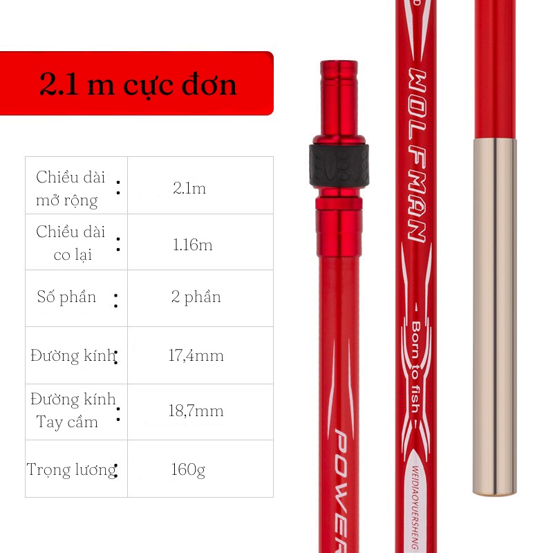 Chống Cần Câu Đài cao cấp WolfMan , chất liệu thuần cacbon , thu gọn dễ dàng , chống mài mòn cao