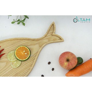[GỖ DÀY ĐẸP] Khay gỗ đựng đồ ăn trang trí hình con cá số 23