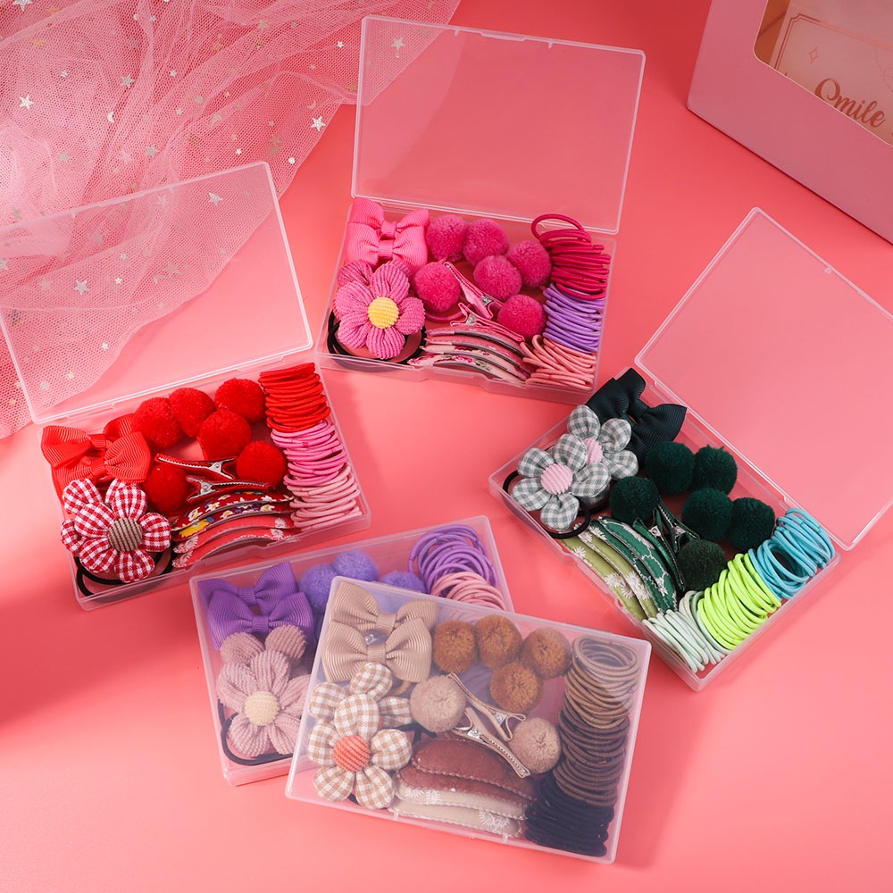 Hộp 62 phụ kiện tóc KIDSBOWS hình bông hoa bằng kim loại dễ thương cho bé gái