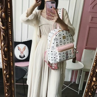Balo mtrắng viền hồng dập hình đủ các size mini nhỏ trung