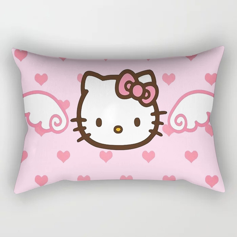 One Vỏ Gối Vuông 30 * 50cm In Hình hello kitty Đáng Yêu