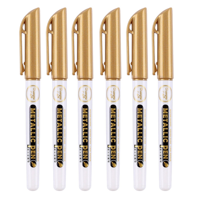 Set 6 bút acrylic đánh dấu kim loại vẽ resin epoxy ánh kim tô màu nổi bật