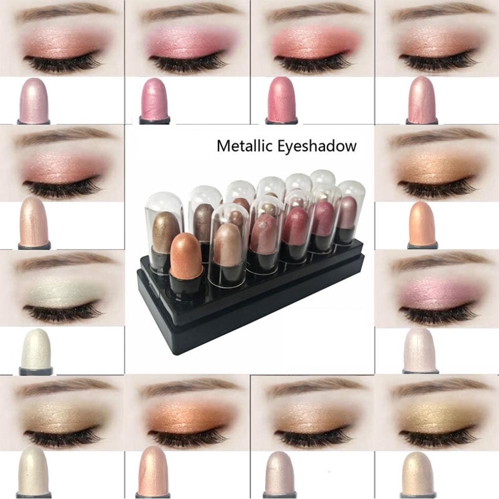 [Hàng mới về] 12 Thỏi phấn mắt có nhũ lấp lánh kháng nước lâu trôi thời trang cho phái đẹp | BigBuy360 - bigbuy360.vn
