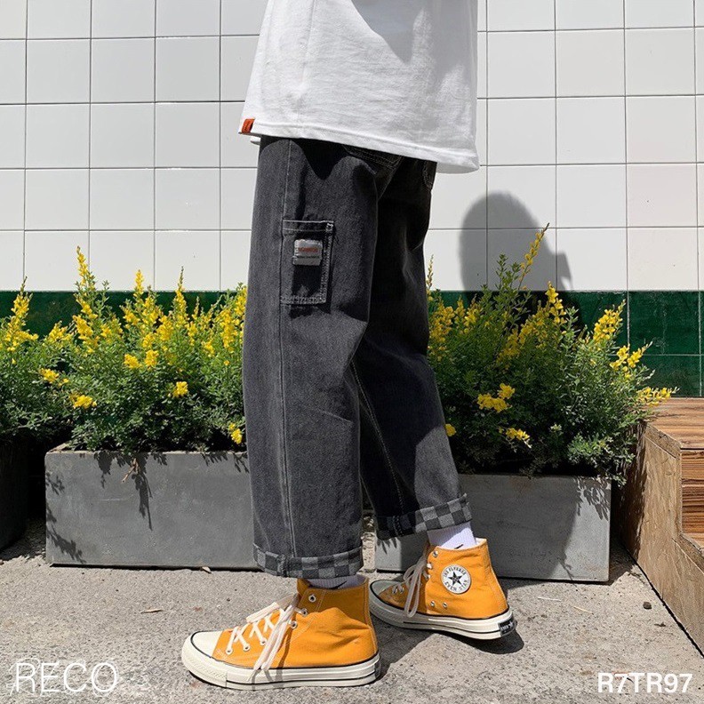 Quần jean nam nữ  Hàn Quốc cao cấp dáng rộng Trousers Loose R7TR97 Unisex
