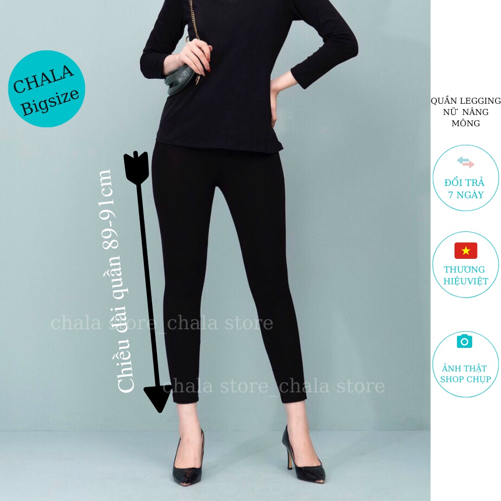 Quần Legging Dài Nâng Mông Bigsize Chala Thời Trang Nữ Cạp Chun Lưng Cao