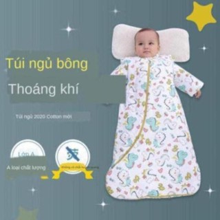 Dth94b ♘☌♛Túi ngủ trẻ em mùa xuân và thu, đông, dày, bông, mỏng, chống đá cho em, Bộ Đồ thông dụng bốn