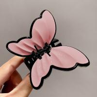 Kẹp Tóc Hình Bướm Bằng Acrylic Màu Trơn Bóng Cỡ Lớn Thời Trang Mùa Xuân Mới Cho Nữ