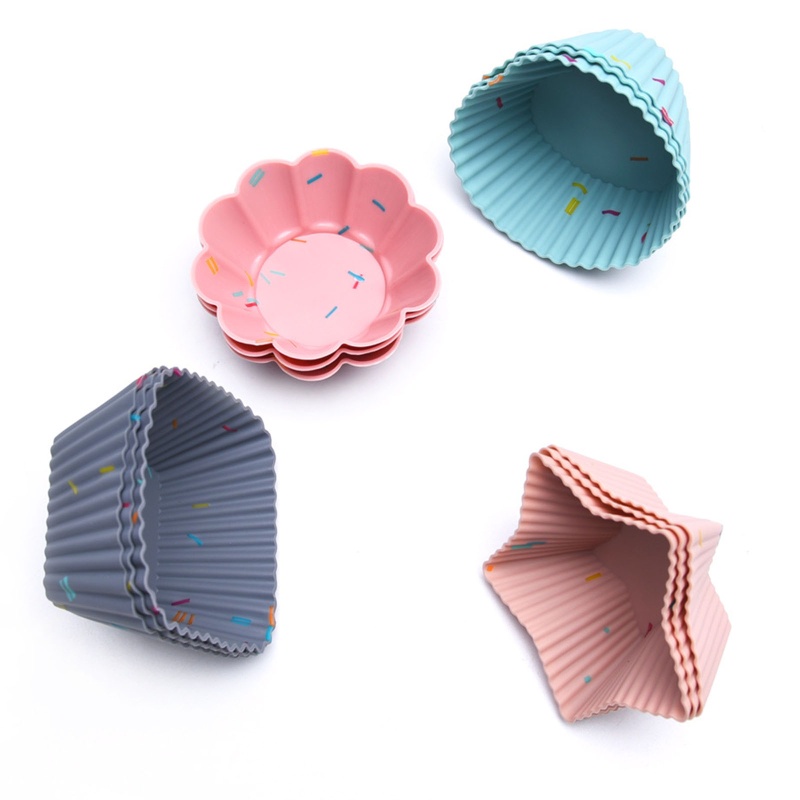 Bộ 4 Cốc Silicone Không Chứa BPA Dùng Làm Bánh Tiện Dụng