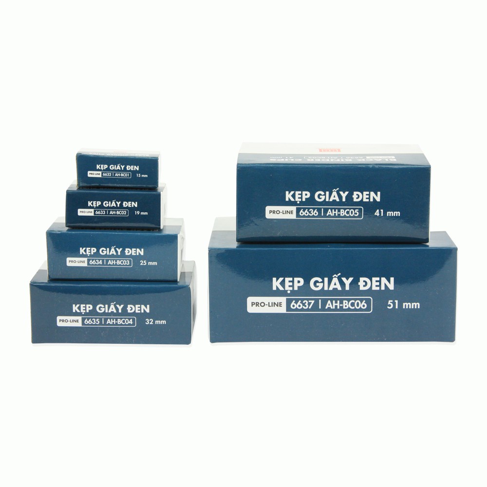 Kẹp giấy đen kim loại 15mm  Hồng Hà Pro-line - MS: 6632