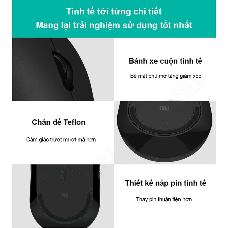 Chuột Không Dây Xiaomi Mi Dual Mode Wireless Mouse Silent Edition  - Hỗ trợ Macbook, Máy tính bảng