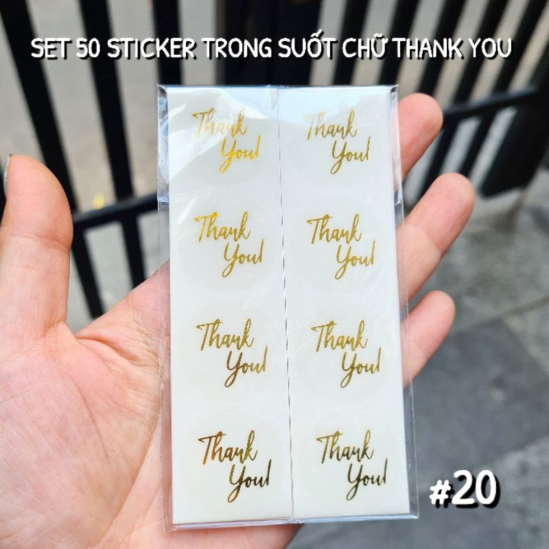 ❤Set 24/32/40 Sticker dán chữ THANK YOU &amp; Trơn❤