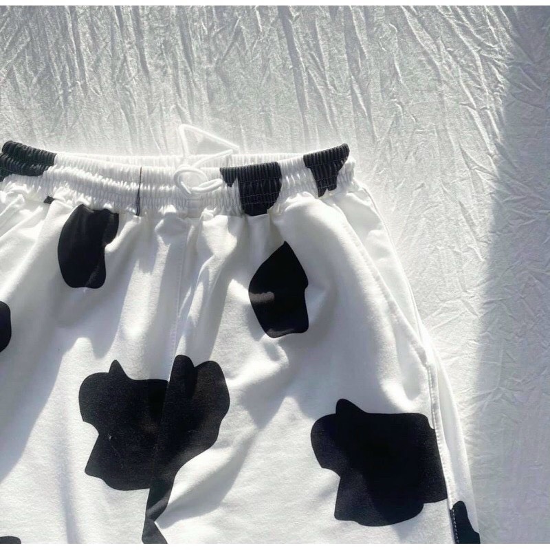 Set bộ crop có áo rời, quần rời họa tiết bò sữa đáng yêu thời trang Noble TP909 (CÓ BÁN ÁO, VÀ QUẦN RIÊNG)