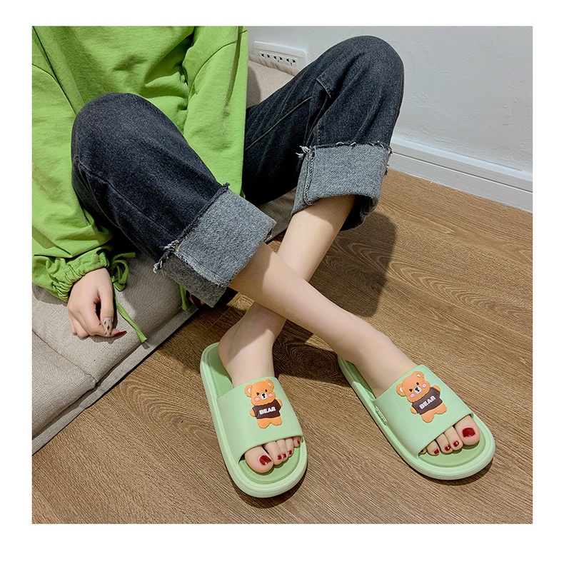 Dép quai ngang nam nữ đi trong nhà Gấu Bear đi êm chân chống nước trơn trượt tốt nhựa eva siêu bền TH-79