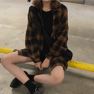 Sơ mi / áo khoác sơ mi kẻ caro chất dày dặn
