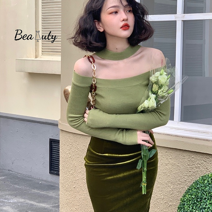 [MURIOKI] Áo Dệt Kim Trễ Vai Phong Cách Cổ Điển Xinh Xắn Cho Nữ