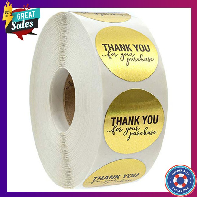 Set 500 Sticker In Chữ Thank You 1inch 25mm