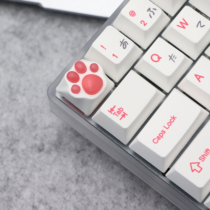 Vỏ Bọc Bàn Phím Bằng Silicone PBT &amp; Kitty Artisan Hình Chân Mèo Cho Mech