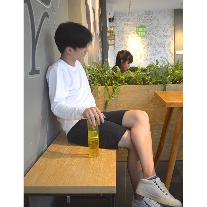 Áo thun Tay dài Sweater in White - Giá sỉ Unisex