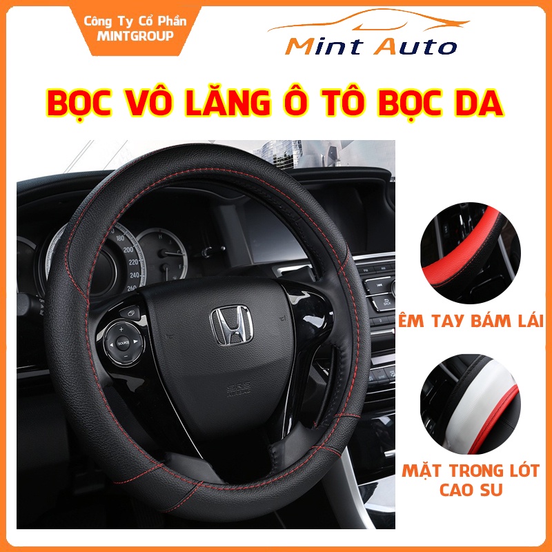 Bọc vô lăng xe ô tô cao cấp bằng da PU mềm mịn xe con xe tải xe khách BVL001