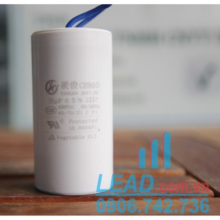 Tụ điện xianjun cbb60 8uf-450v 8μf ±5%, 450vac dây cắm
